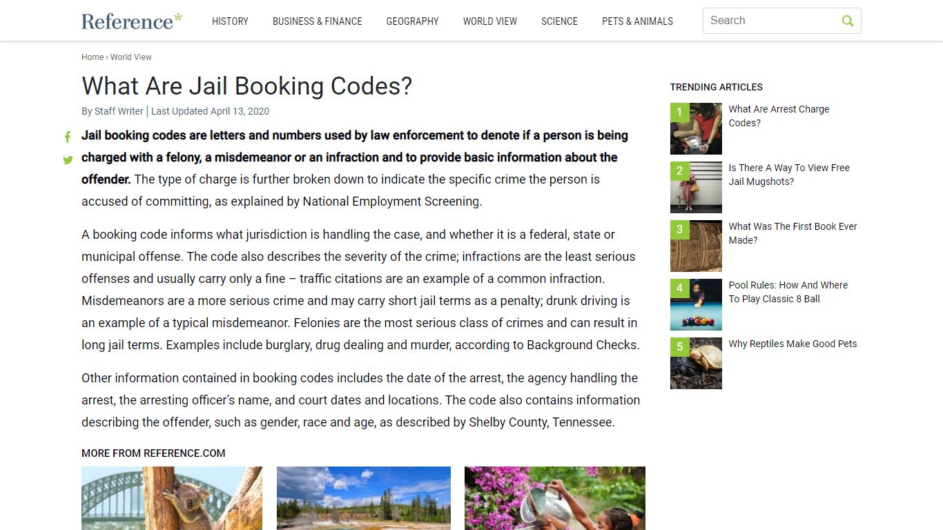 What Are Jail Booking Codes? - Reference.com