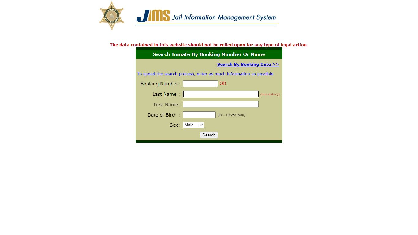 Search Inmate By Booking Number Or Name - Riverside County Sheriff's ...